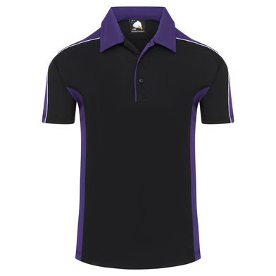 Avocet Two Tone Polyester Poloshirt In Black Pure