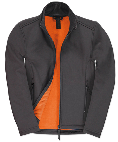 B&C ID.701 Softshell Jacket /women In Dark Grey/Neon Orange Lining