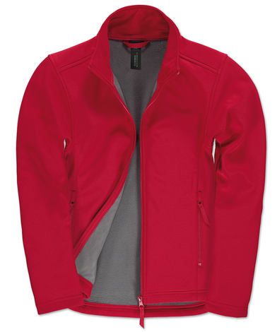 B&C ID.701 Softshell Jacket /women In Red/Warm Grey Lining