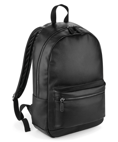 Faux Leather Fashion Backpack In Black