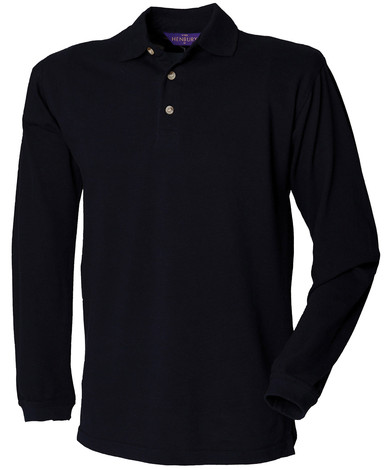 Henbury - Long Sleeve Cotton Polo Shirt