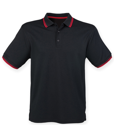 Double Tipped Coolplus Polo Shirt In Black/Red