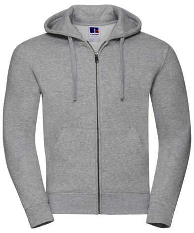 Authentic Zipped Hooded Sweat In Light Oxford