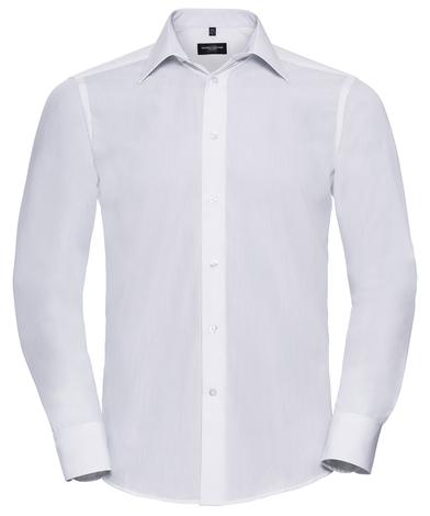 Russell Collection - Long Sleeve Polycotton Easycare Fitted Poplin Shirt