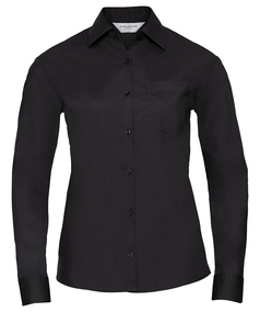 Women's Long Sleeve Polycotton Easycare Poplin Shirt
