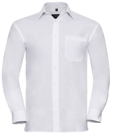Russell Collection - Long Sleeve Pure Cotton Easycare Poplin Shirt