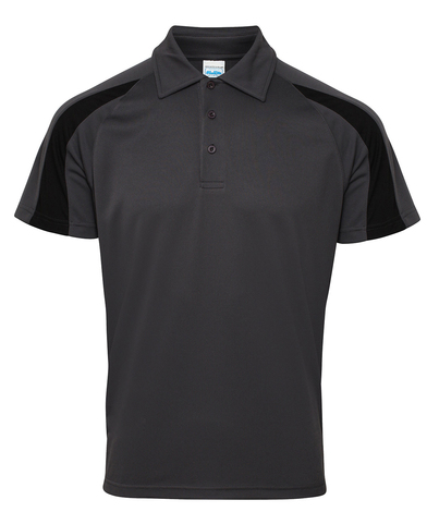 Contrast Cool Polo In Charcoal/Jet Black