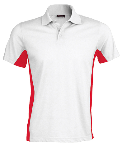 Flags Short Sleeve Bi-colour Polo Shirt In White/Red