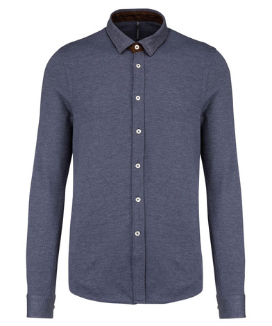 Kariban - Long-sleeved Jacquard Knit Shirt