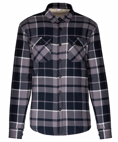 Kariban - Sherpa-lined Checked Shirt Jacket
