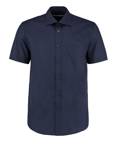 Business Shirt Short-sleeved (classic Fit) In Dark Navy