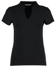 Women's Corporate Short-sleeved Top V-neck Mandarin Collar (regular Fit)