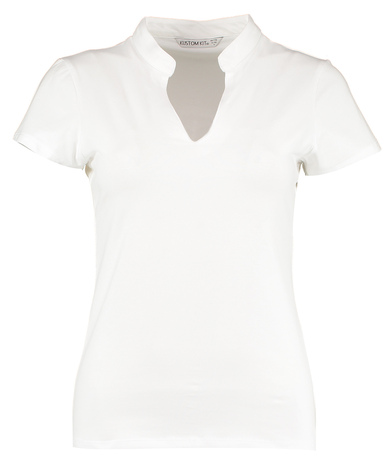 Kustom Kit - Women's Corporate Short-sleeved Top V-neck Mandarin Collar (regular Fit)