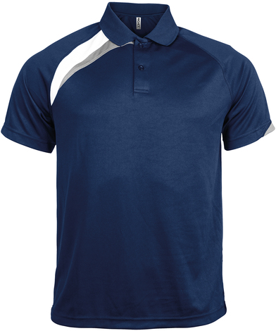 Adults' Short-sleeved Sports Polo Shirt In Navy/White/Storm Grey