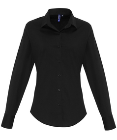 Women's Stretch Fit Cotton Poplin Long Sleeve Blouse
