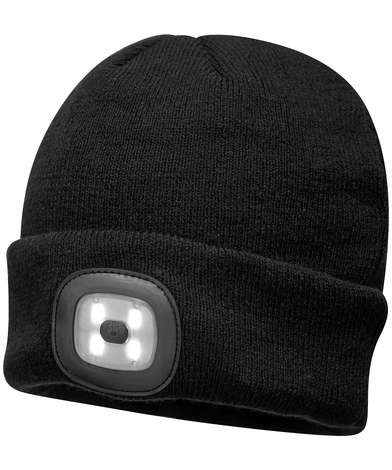 Beanie LED Headlight USB Rechargeable (B029) In Black