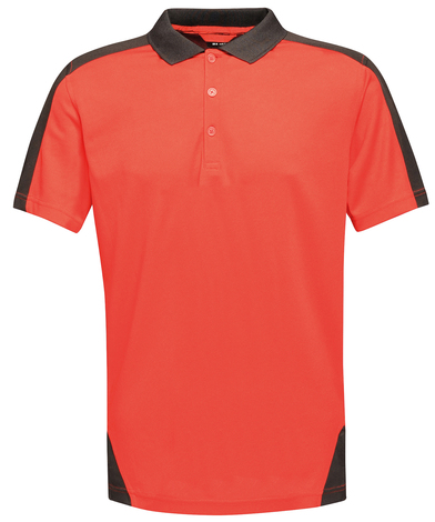 Contrast Wicking Polo In Classic Red/Black