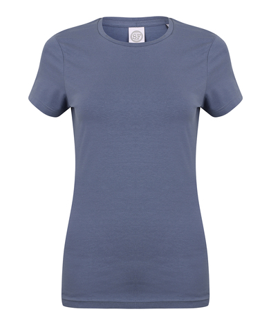Feel Good Women's Stretch T-shirt In Heather Navy