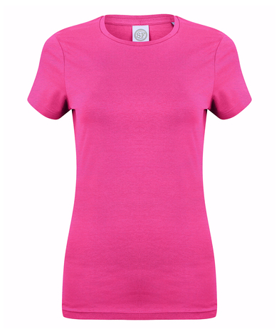 Feel Good Women's Stretch T-shirt In Heather Pink