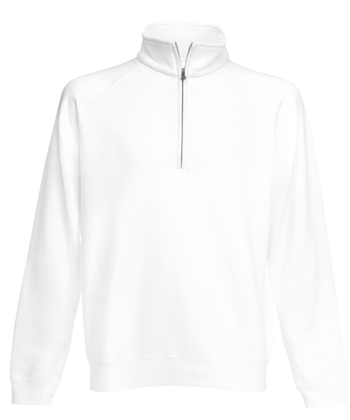 Classic 80/20 Zip Neck Sweatshirt In White