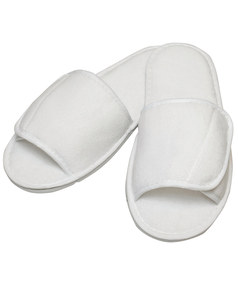 Open-toe Slippers With Hook And Loop Strap