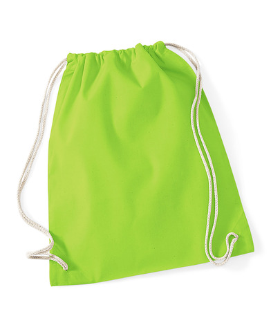 Cotton Gymsac In Lime Green