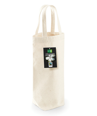 Fairtrade Cotton Bottle Bag In Natural