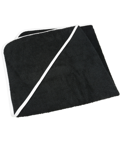 ARTG Babiezz Medium Baby Hooded Towel In Black/Black/White
