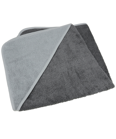 ARTG Babiezz Medium Baby Hooded Towel In Graphite/Anthracite Grey/Anthracite Grey