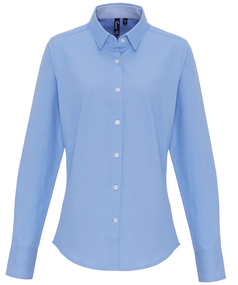 Women's Cotton-rich Oxford Stripes Blouse