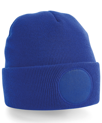 Circular Patch Beanie In Bright Royal