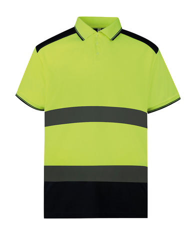 Hi-vis Two-tone Polo Shirt (HVJ220) In Yellow/Navy