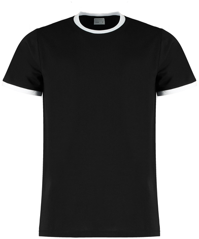 Fashion Fit Ringer Tee In Black/White