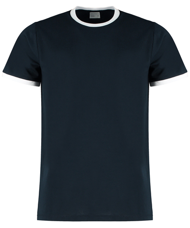 Fashion Fit Ringer Tee In Navy/White