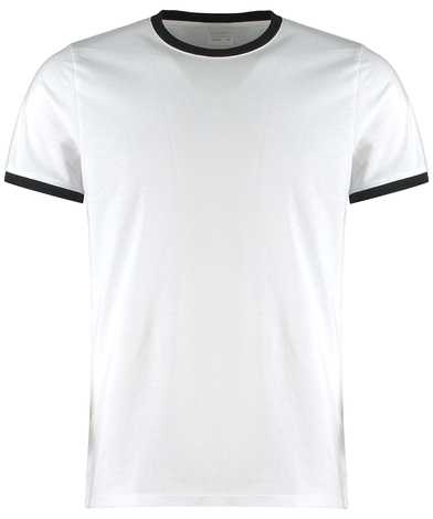 Fashion Fit Ringer Tee In White/Black