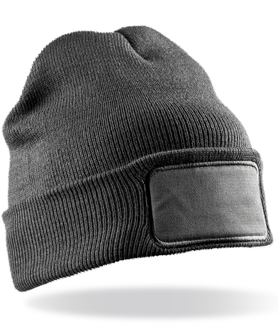 Double-knit Thinsulate Printers Beanie In Grey