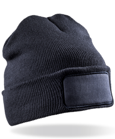 Double-knit Thinsulate Printers Beanie In Navy
