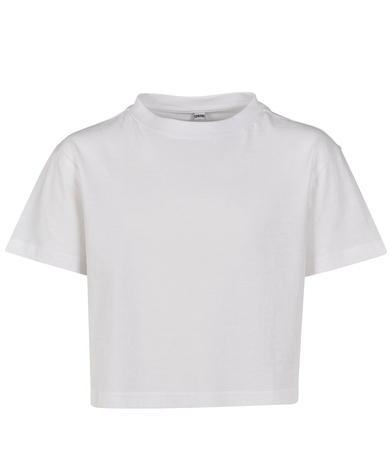 Girls Cropped Jersey Tee In White