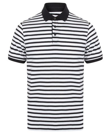 Front Row - Striped Jersey Polo Shirt