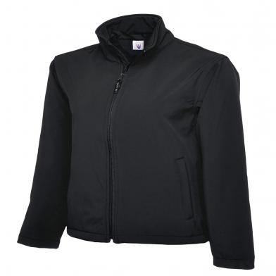 Classic Full Zip Soft Shell Jacket In Black