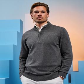 Men's Cotton Blend  Zip Sweater