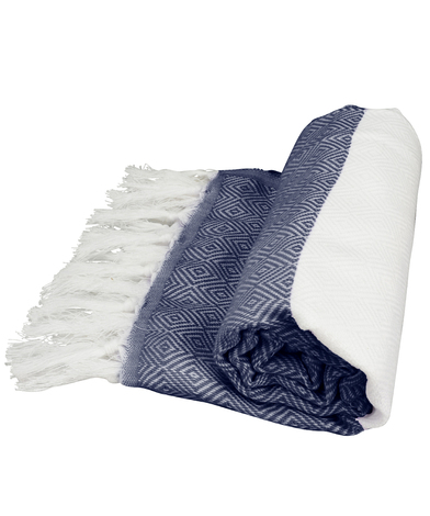 ARTG Hamamzz Marmaris Towel In White/Navy Blue