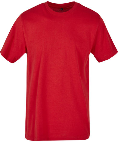 Basic Round Neck Tee In City Red