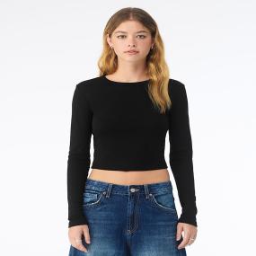Womens Micro Rib Long Sleeve Baby T-shirt