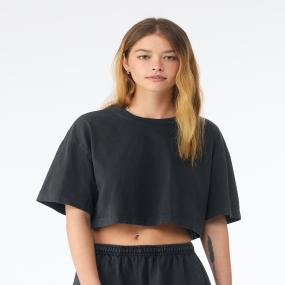 Womens Heavyweight Washed Cropped Tee