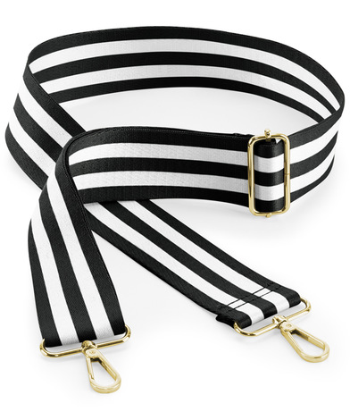 Boutique Adjustable Bag Strap In Black/White