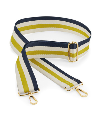 Boutique Adjustable Bag Strap In Navy/Oyster/Yellow