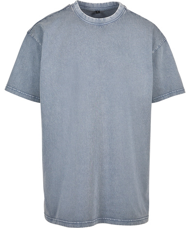 Acid Washed Heavy Oversized Tee In Vintage Blue