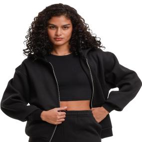 Womens Loose-fit Zip Hoodie