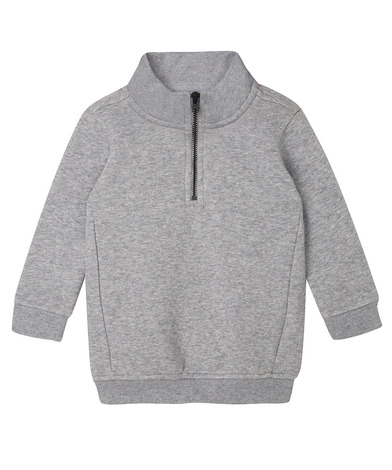 Baby 1/4 Zip Sweatshirt In Heather Grey Melange